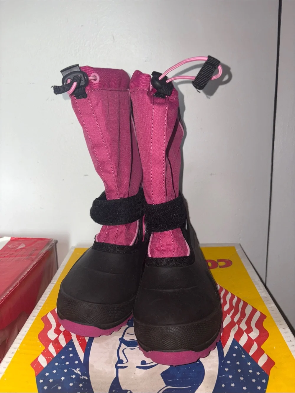 Kamik Hot Pink and Black Waterproof Snow Boots size 3